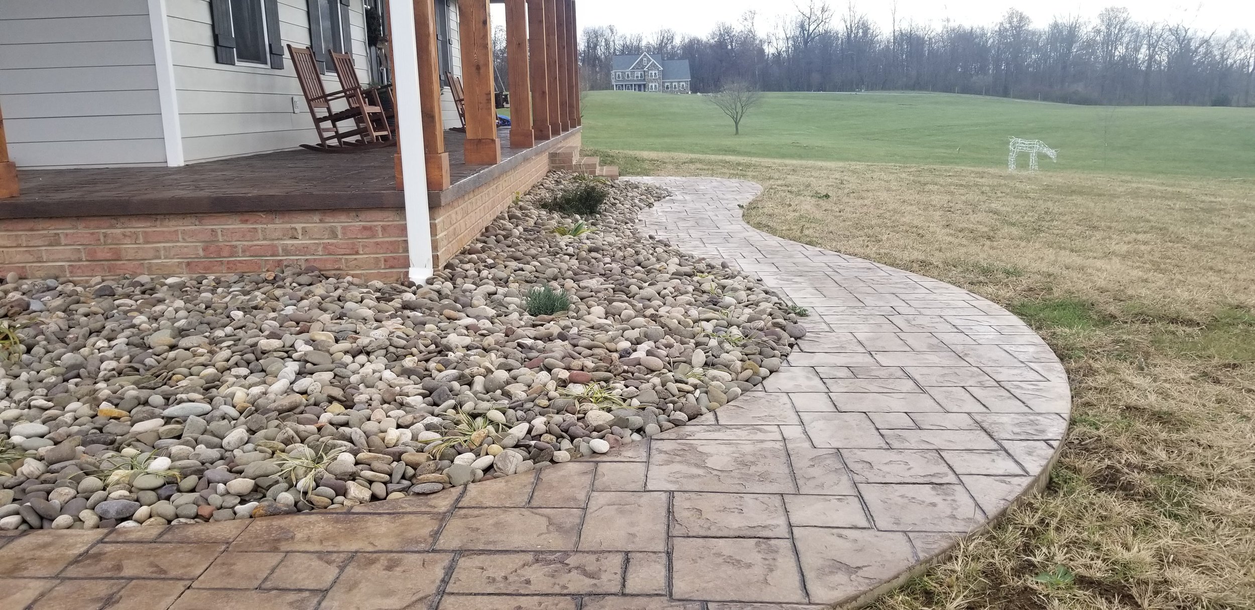 stamped concrete by Hobday Custom Homes