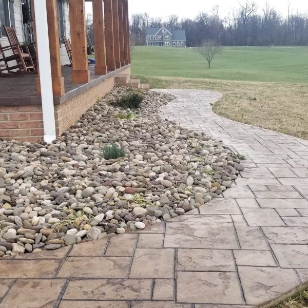 stamped concrete by Hobday Custom Homes